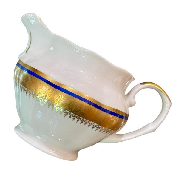 Vintage Van Cortland Favolina-Karolina Gold Filigree Band Scalloped Creamer - Picture 7 of 14